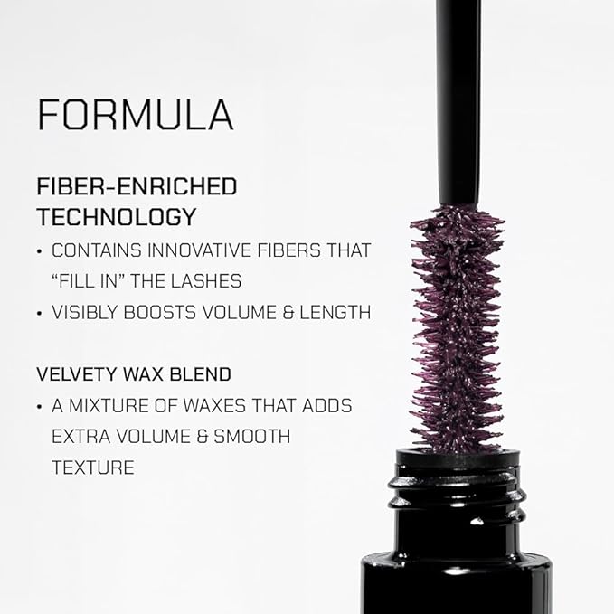 Radiant Professional Lengthening Mascara – Fiber Lash Smudge Proof Mascara Volume and Length– Cruelty-Free Natural Wax Formula with Silicone Brush - (0.43 oz) (01 Black)