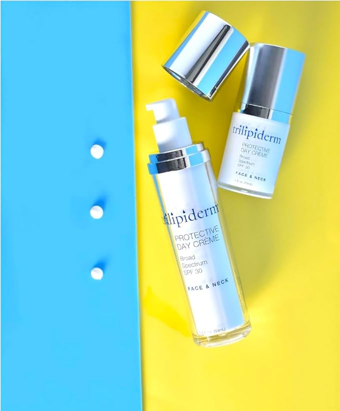 Trilipiderm Rehydration Night Créme .5oz + Protective Day Créme Broad Spectrum SPF 30 .5oz Travel/Trial Size Transformative, moisture-rich crème with hyaluronic acid and Retinol