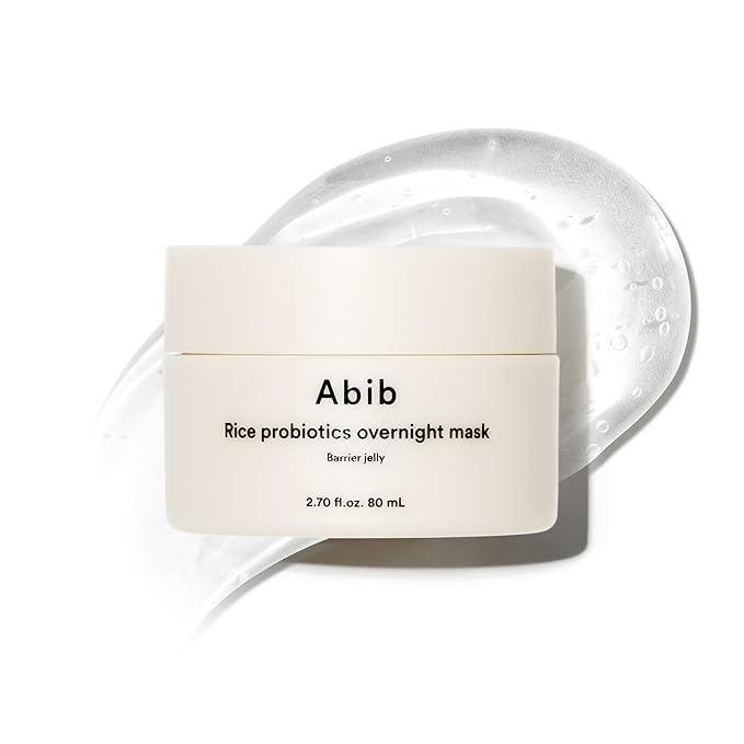 Abib Rice Probiotics Overnight Mask Barrier Jelly 2.7 fl oz I | Korean Overnight Sleeping Mask Cream Moisturizer for Glass Skin Slugging (Rice Probiotics/Barrier Jelly)