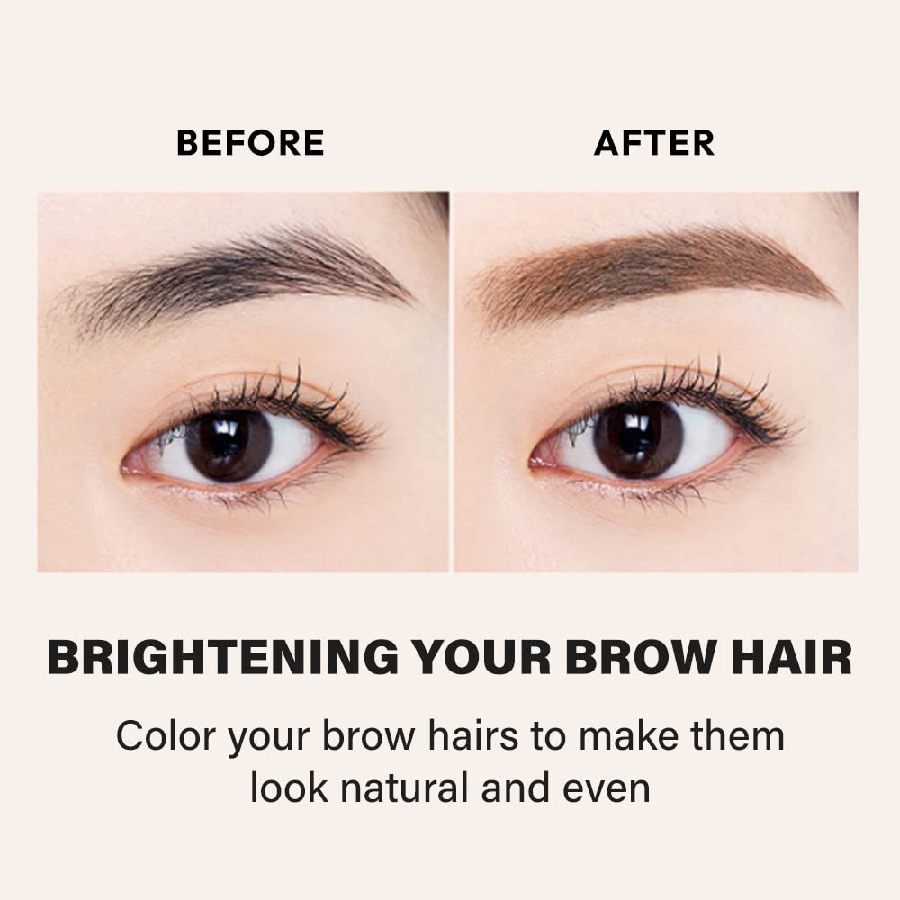 ETUDE Color My Brows, Brow Mascara, 3D Natural Coloring, Beeswax & Carnauba Wax, Moisturizing Brow Care, Eyebrow tint, Soft Gel Texture, Korean Makeup, Beauty, Natural Brown (0.152 Fl Oz)
