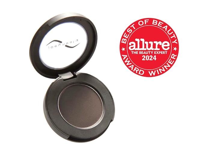 Joey Healy Luxe Brow Powder, Natural and Soft Definition Eyebrow Powder, Waterproof Brow Makeup Formula, Raven (Charcoal)