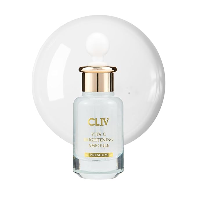 CLIV Vita C Brightening Ampoule Facial Serum | 85% Lemon Water | Skin Dullness Treatment | Vitamin Skincare |Skin Refreshing Serum | Korean Skincare (1.01 fl oz, 30ml)