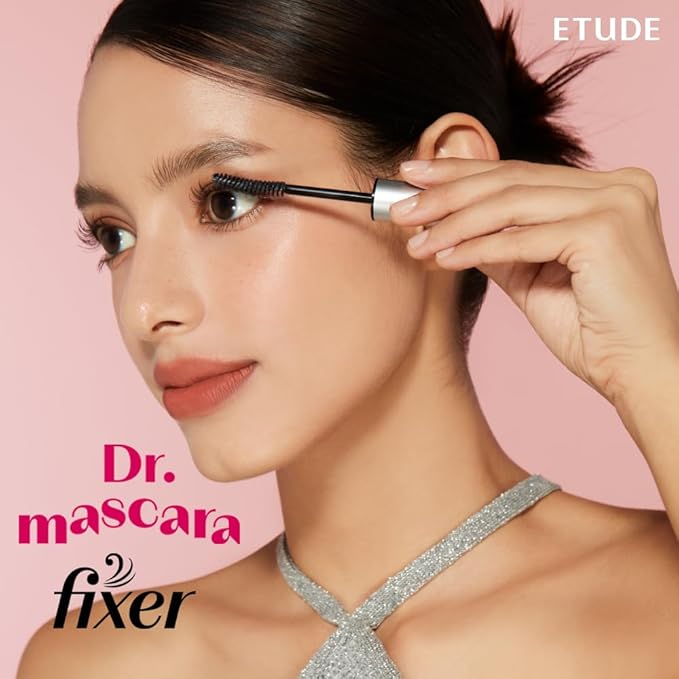 ETUDE Dr. Mascara Fixer, Korean Mascara Fixer, Long-Lasting Wax Formula, All-Day Curl Hold, Smudge-Proof, Korean Makeup, Beauty, Vegan Certified, Natural (Transparent, 0.203 Fl Oz)
