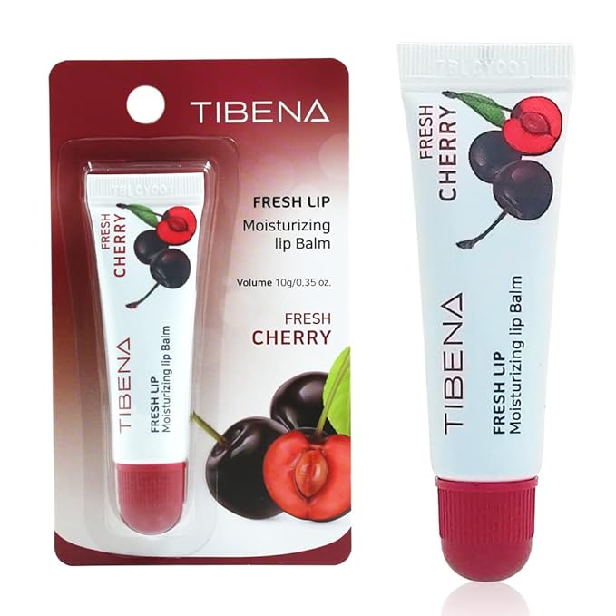 Fresh Lip Moisturizing Lip Balm, Tinted Lip Balm, Moisturizing Lip Care, Gift for Women, for Dry Lips, with Shea Butter (Cherry)