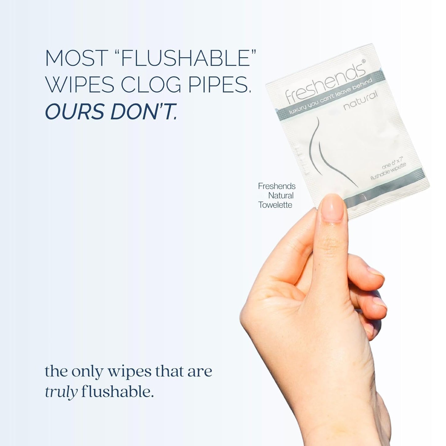 Freshends Flushable Individually Wrapped Wipes – Guest Bathroom Essentials for Weddings, Restaurants, Bars & Clubs – Travel-Size, Disposable
