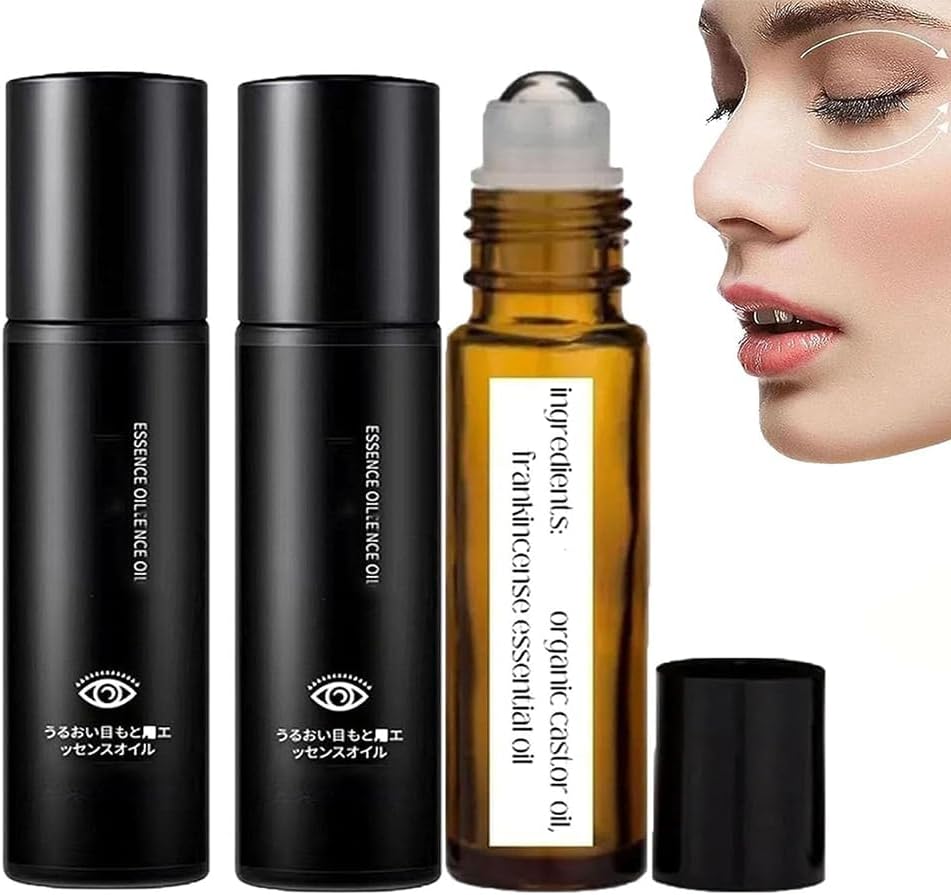 Time Eraser Oil, Time Eraser Rollerball Castor Oil and Frankincense, Castor Oil and Frankincense Eye Roller,Castor Oil Roller Ball(2 boxes)
