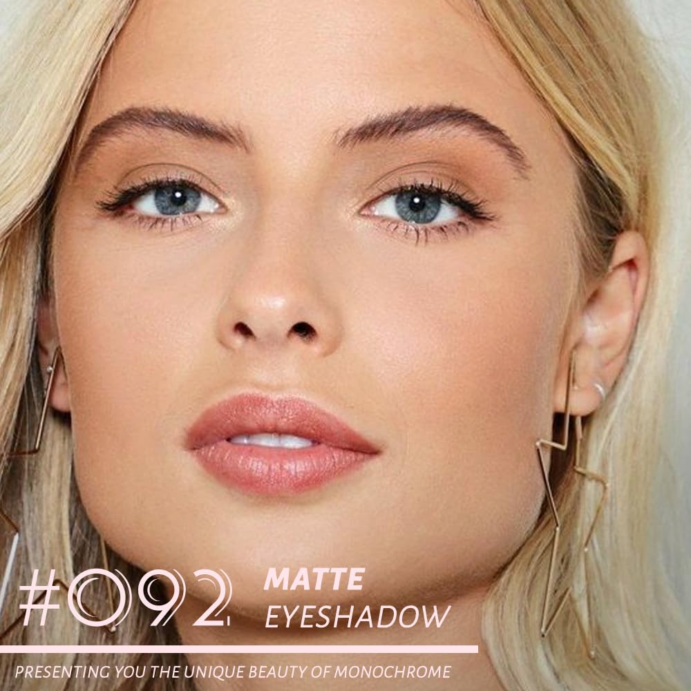 Monochrome Matte Eye Shadow Palette,Brown Neutral Nude Matte Pressed Powder Single Eyeshadow,Natural Long Lasting Naturing-Looking Eyeshadow,Talc,Paraben Vegan & Cruelty Free