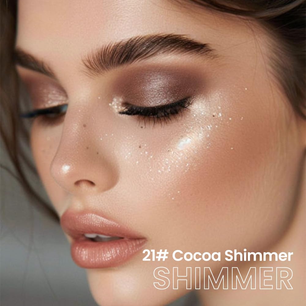 evpct Cocoa Shimmer Cream Eye Shadow Brightener Sticks Set for Eyes, Cocoa Shimmery Matte Pencil Eye shadow Applicator Stick Pen Palette Makeup Waterproof sombras en crema para ojos 21#