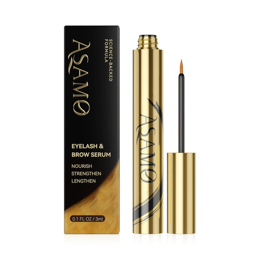 Eyelash & Eyebrow Growth Serum – 15 Plant Extracts for Longer, Denser & Fuller Lashes & Brows, Boosts Natural Hair Development,eyelash serum,Hypoallergenic Oil-Free,lash growth serum (PURE GOLD)