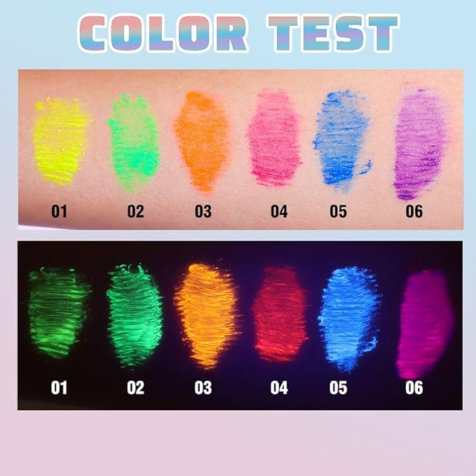 2 Colored Mascara for Eyelashes Set,Blue Green Halloween Fluorescent Colorful Waterproof Long lasting Charming Voluminous Mascara for Women Cruelty Free Vegan Eye Makeup (02# Green &05# Blue)