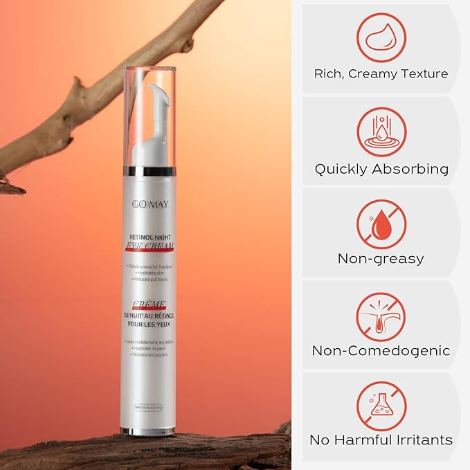 Retinol Night Eye Cream | Anti Aging Eye Cream | Moisturizer Eye Cream | Suitable for All Skin Types | 0.5 FL.OZ