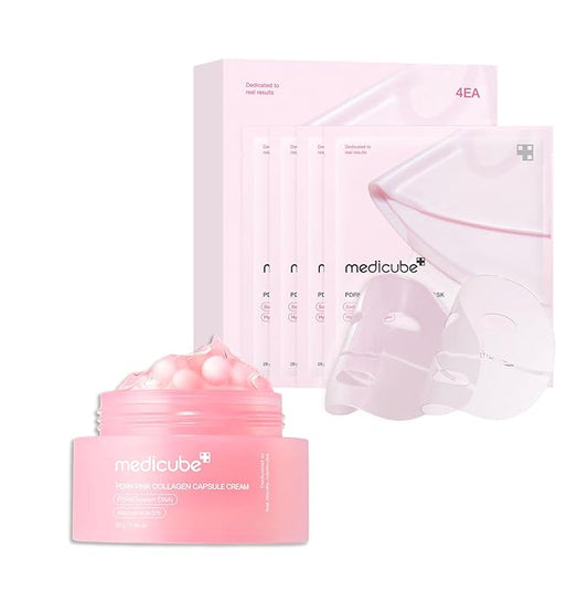 medicube Hydro-Repair Mask Duo: Salmon DNA PDRN Pink Collagen Capsule Cream and Salmon DNA PDRN pink collagen jelly gel mask (4ea) | Stocking Stuffers for Women, Holiday Stocking Stuffers