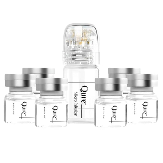 Qure Micro Infusion System for Face & Neck - Facial Moisturizing Essence, Hydrating Serum for All Skin Types, Refreshed Skin - 3-Month Supply