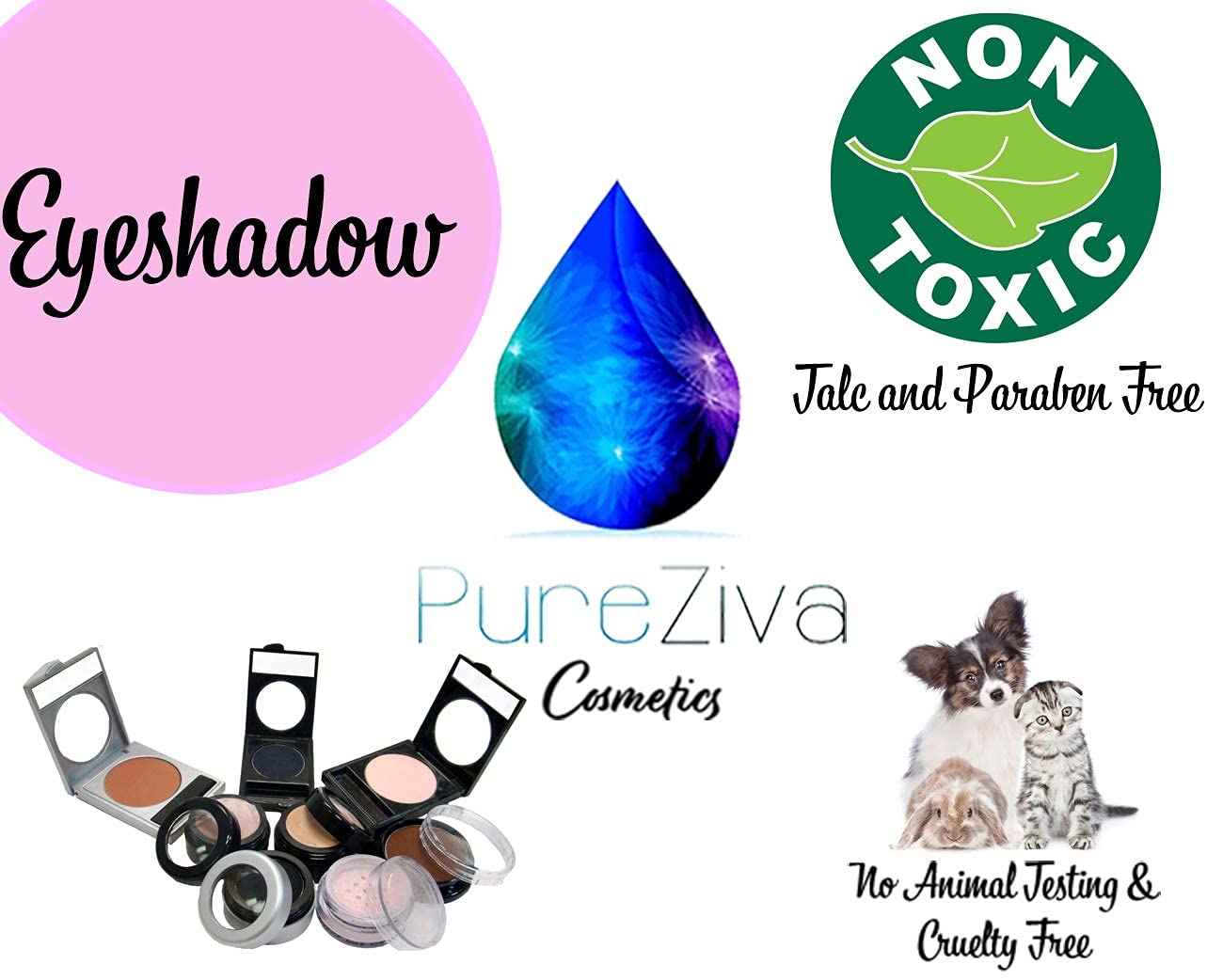 White Satin Snowflake Pearl Shimmer Finish Pressed Powder Single Vegan Eyeshadow; Talc, Paraben & Cruelty Free