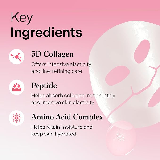 Torriden CELLMAZING Collagen Firming Gel Sheet Mask for Face Only (4 Pack) | Smoother, Firmer-Looking Skin with 5D Collagen Complex | Great Holiday & Christmas Gift Stocking Stuffer