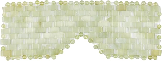 Jade Eye Mask, Eye Mask for Relaxation, Reusable Jade Eye Mask Hot or Cold Using Jade Mask Eyes Sleeping Mask for Alleviate Puffiness Face Massage Relax Eyes Meditation Beauty