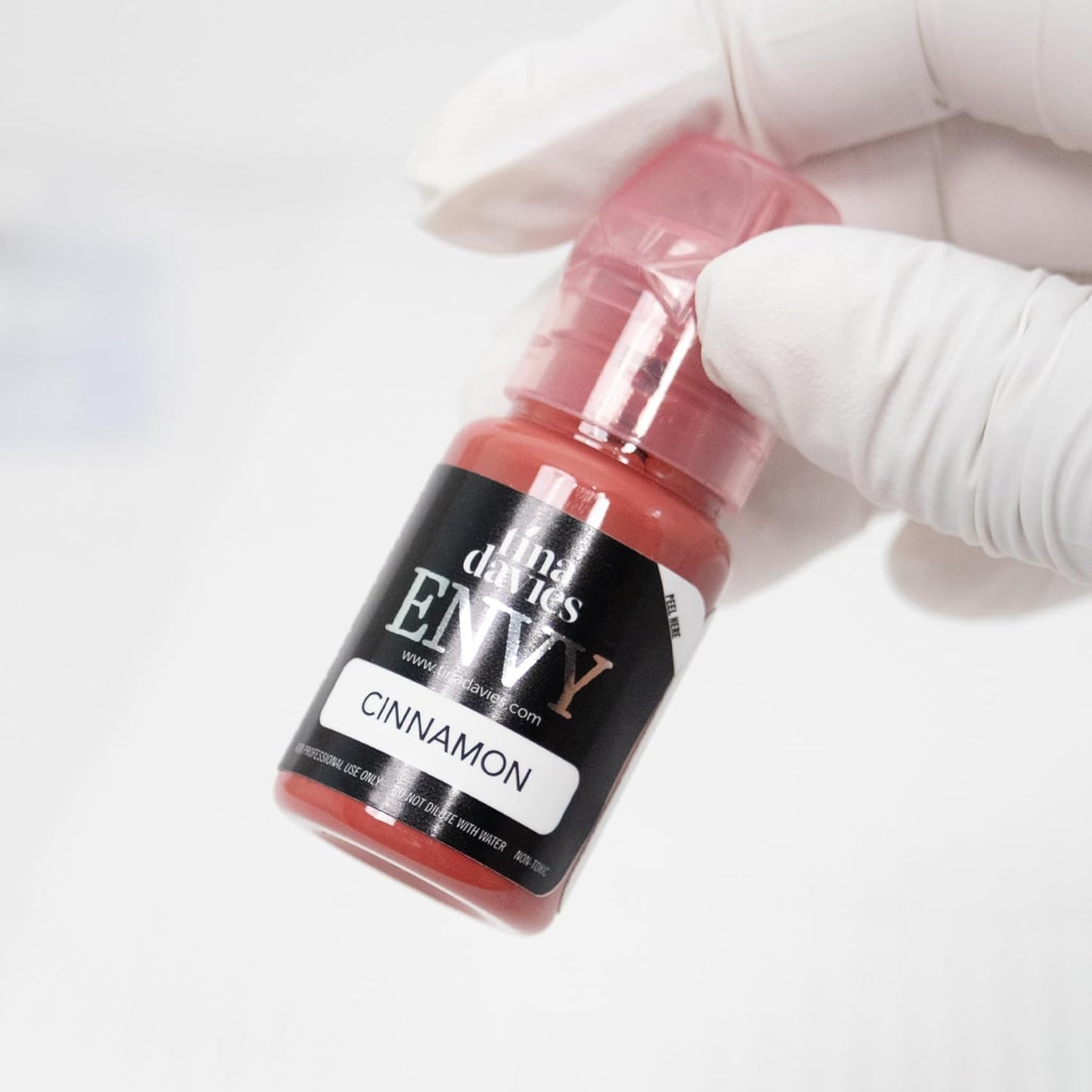 Tina Davies Professional Envy & Lust Lip Pigments - Permanent Lip Makeup - Colors Heal True to Tone - High Retention - Envy Cinnamon, 1/2oz/15ml Bottle