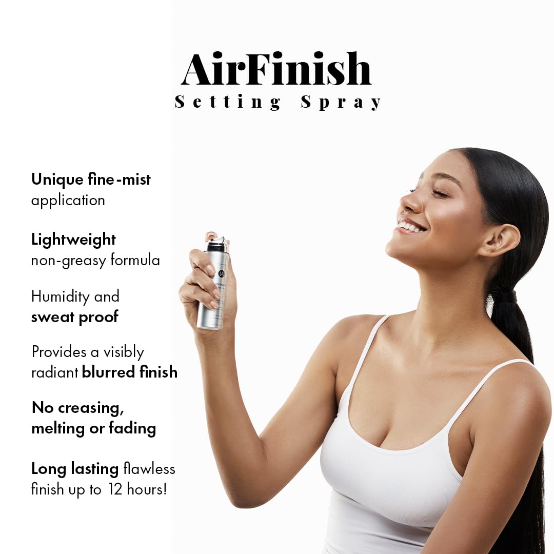 Jerome Alexander MagicMinerals AirFinish Setting Spray, Long-lasting Finishing Spray, Weightless-feel, Flawless, Matte Coverage
