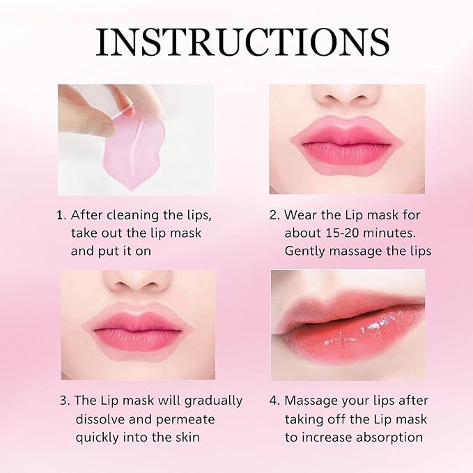30 pieces of Moisturizing Collagen Crystal Lip Mask - Anti-Ageing & Anti Chapped, Reduce lip Wrinkles, Fade Lip Color, Make Skin Smooth And Firm Collagen Lip Pieces (Gold)