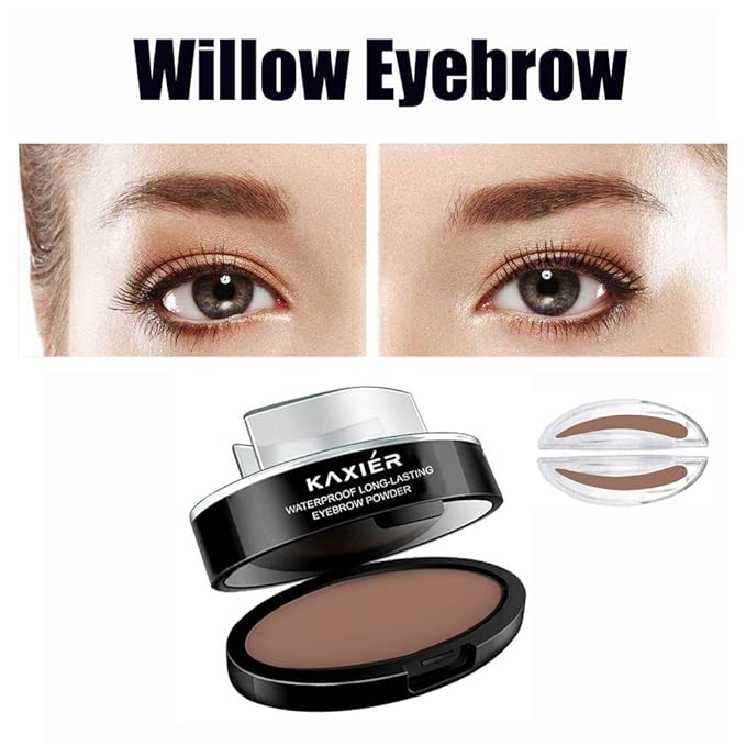 GL-Turelifes 3 Pairs of Seals Eyebrow Stamp with Brow Brush Perfect Eye Brow Power One Second Make Up Nature Brow Makeup Tool (Light Brown)