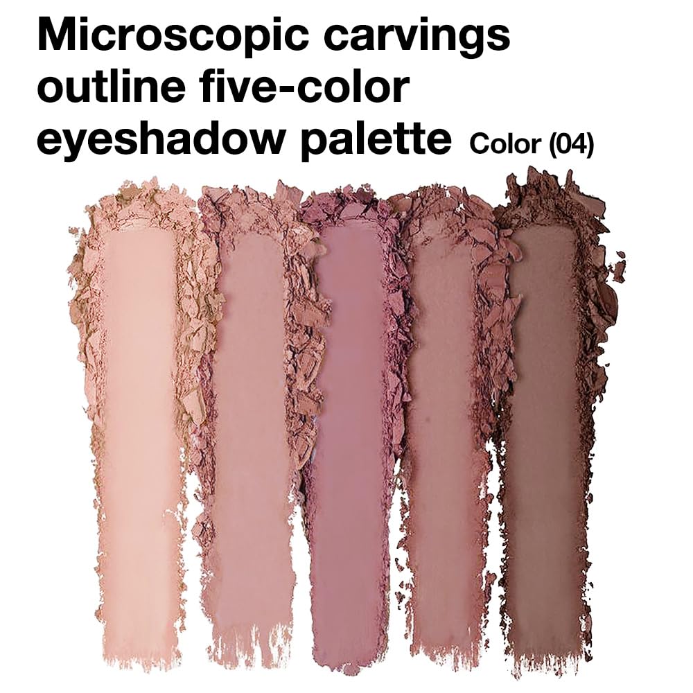 5 Color Eye Shadow Palette Makeup, Nude Coffee Pink Brown Dark Brown, Velvety Matte Finish, Highly Pigmented Make up Eyeshadow Palette, Long Lasting Waterproof, Neutral Daily Eye Makeup 04#