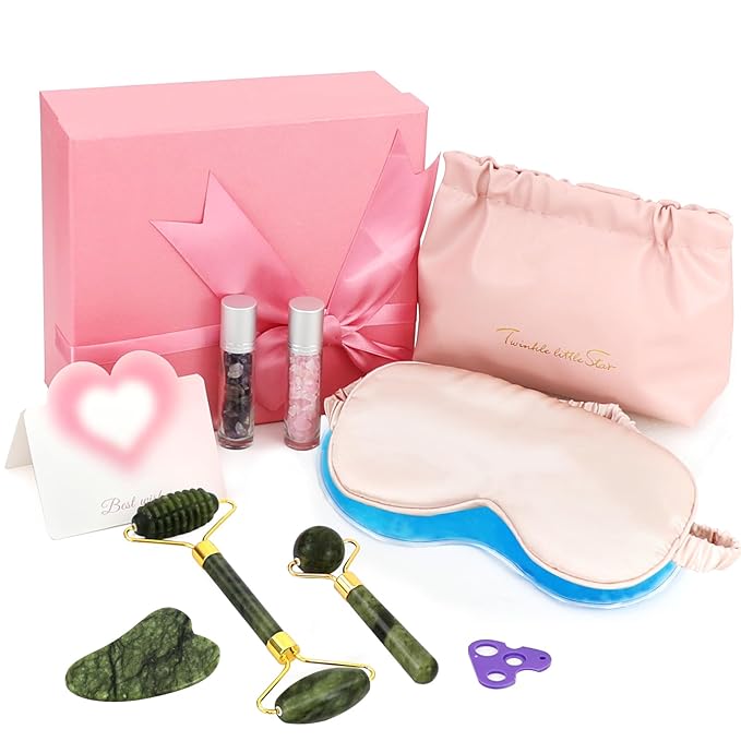 Gifts for Teenage Girls, Christmas Skincare Gift Tool Set for Teen Girls Ages 10 11 12 13 14 15 16 18,Tween Girl Gift Basket Stuffers,Daughter,Girlfriend Birthday Gift,Eye Mask,Jade Roller,Gua Sha