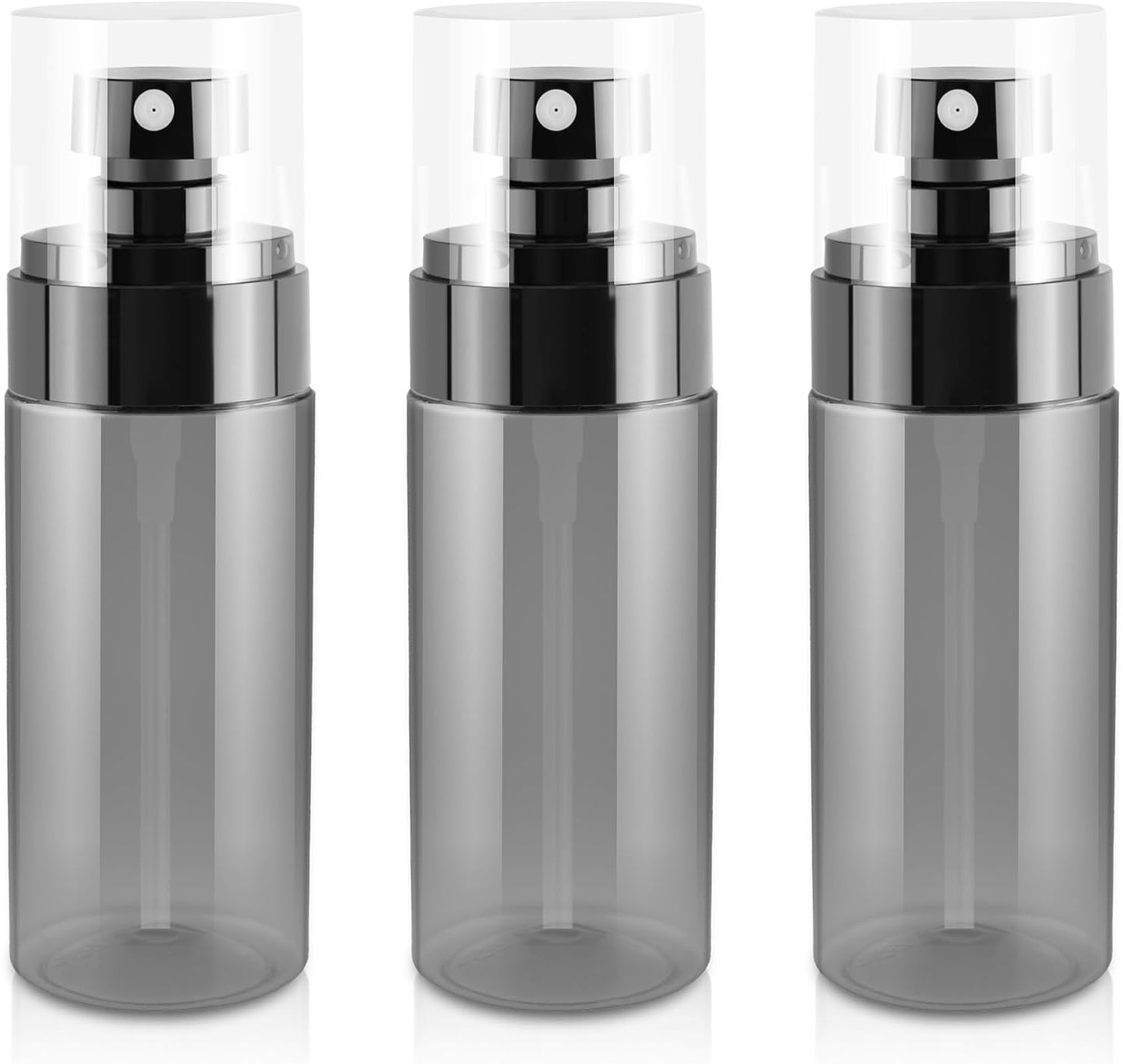 3Pack Small Spray Bottle, 2.7oz Black Plastic Fine Mist Mini Spray Bottles, Empty Refillable Travel Bottles for Hair, Cleaning, Salons, Planting, Skin Care