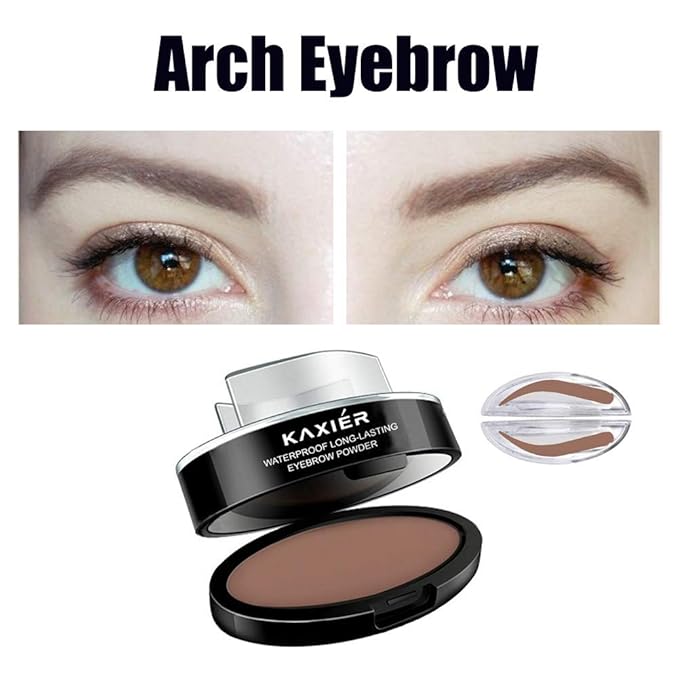 GL-Turelifes 3 Pairs of Seals Eyebrow Stamp with Brow Brush Perfect Eye Brow Power One Second Make Up Nature Brow Makeup Tool (Light Brown)