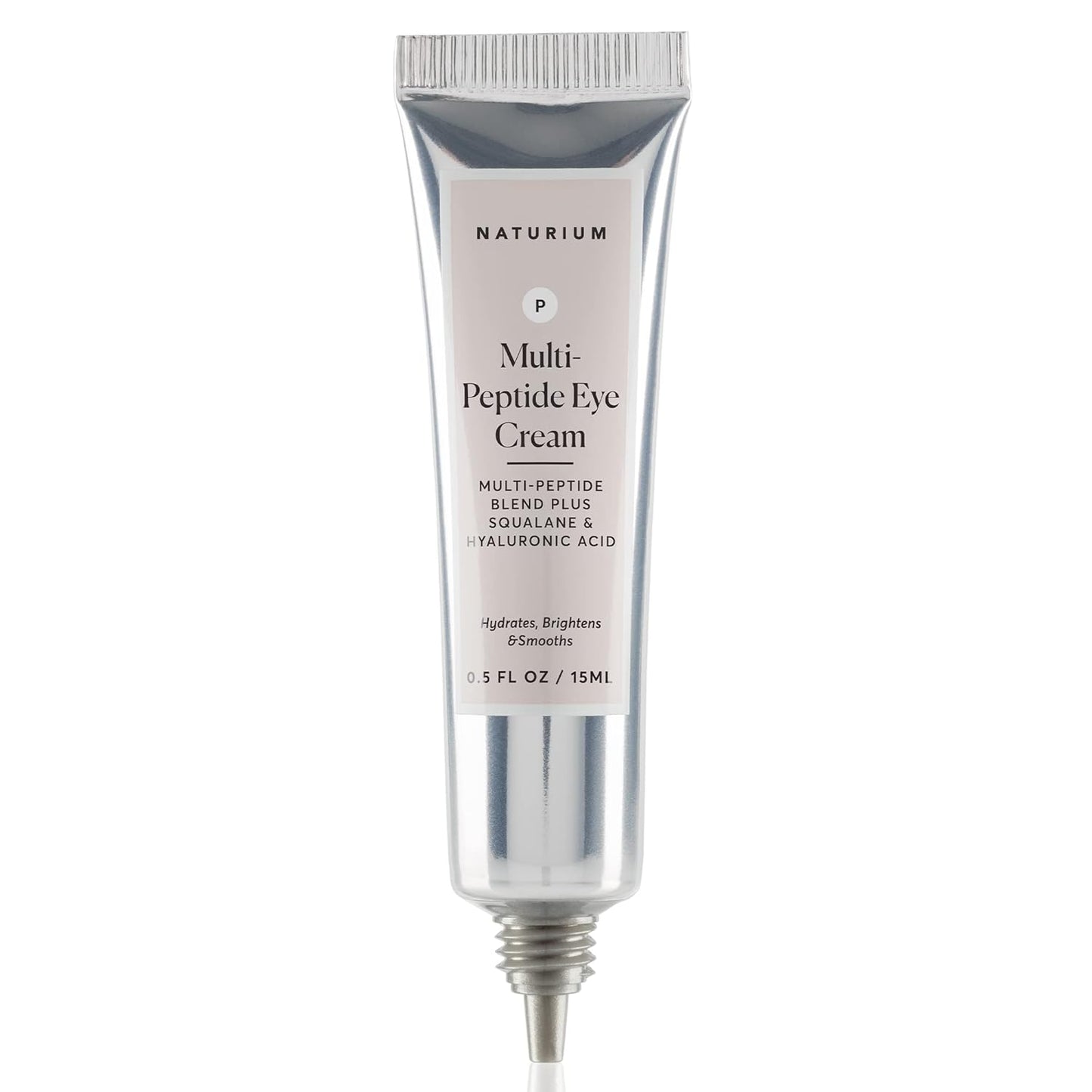 Naturium Multi-Peptide Eye Cream, Smoothing & Anti-Aging Skincare, with Squalene & Hyaluronic Acid, 0.5 oz