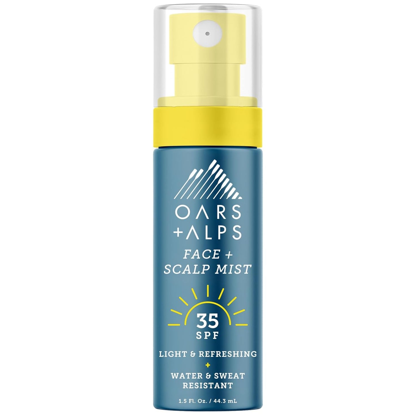 Oars + Alps Face & Scalp Sunscreen Spray Mist, SPF 35 Facial & Hair Sunscreen, Protects from Blue Light, Incfused with Aloe Vera + Cucumber, Water & Sweat Resistant, Summer Splash Scent, 1.5oz
