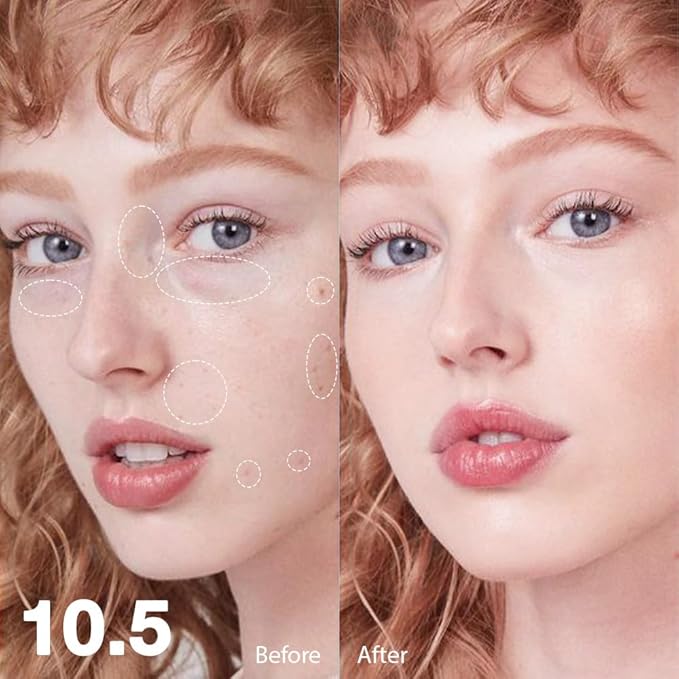 Pro Under Eye Full Coverage Liquid Concealer to Cover Dark Circles, Scars, Redness, Spots, Fine Lines, Corrector Anti-Aging Natural Finish, Moistening Smooth Cream, Waterproof 0.4 fl oz - Light#