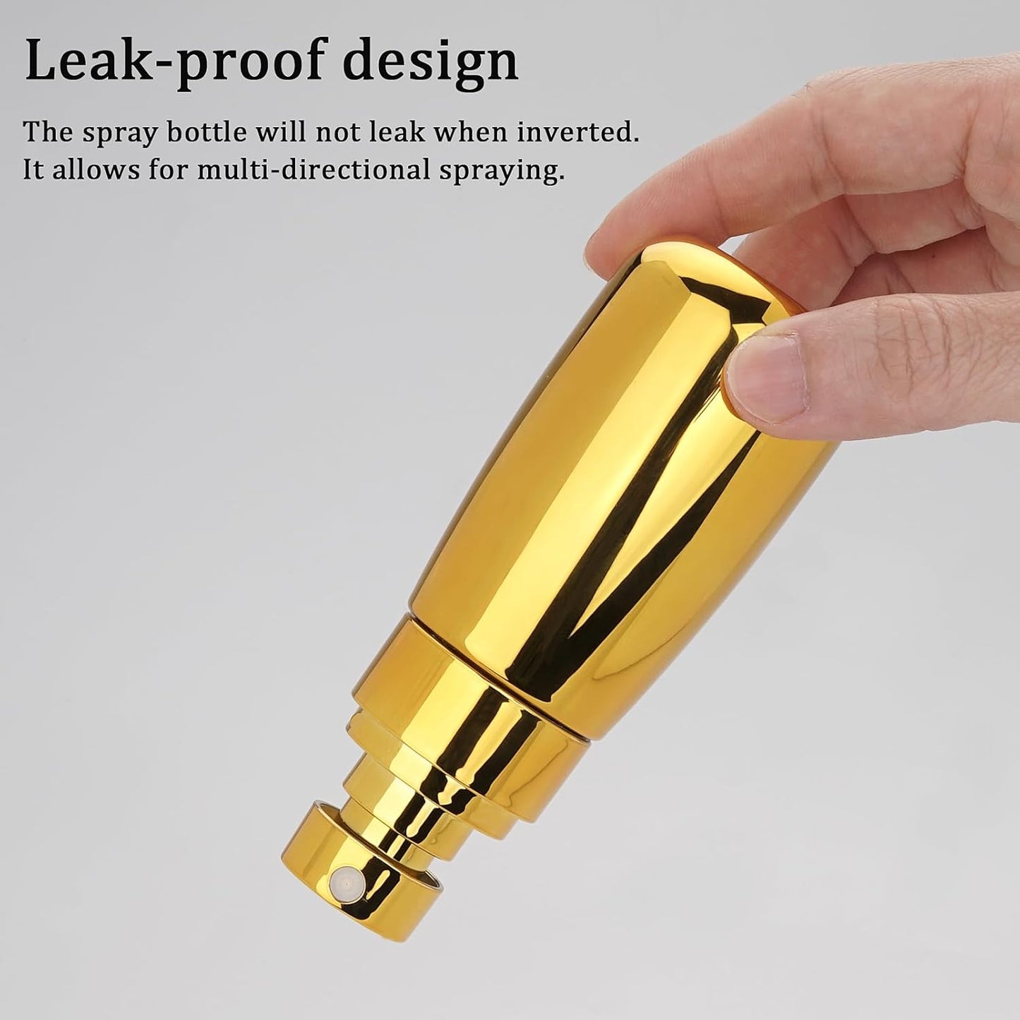 Cosywell Travel Spray Bottle TSA Approved 3 Pack 2oz 60ml Leak Proof Fine Mist Spray Bottle Empty Plastic Refillable Containers for Hair Perfume Toners Rose Water Cosmetics(Gold+Green+Clear)