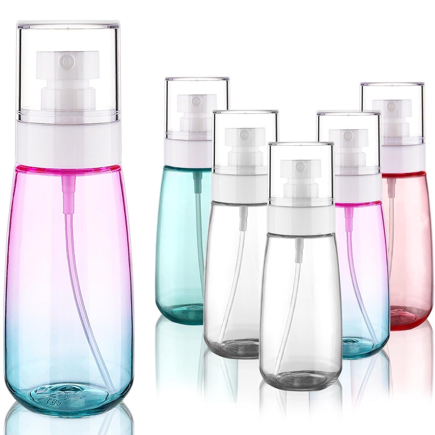 Cosywell Travel Spray Bottle TSA Approved 3.4oz 100ml 6 Pack Leak Proof Travel Spray Bottle Empty Small Spray Bottles for Perfume Essential Oils Toners Rose Water Cosmetics (6PCS-2PinkBlue2Clear)