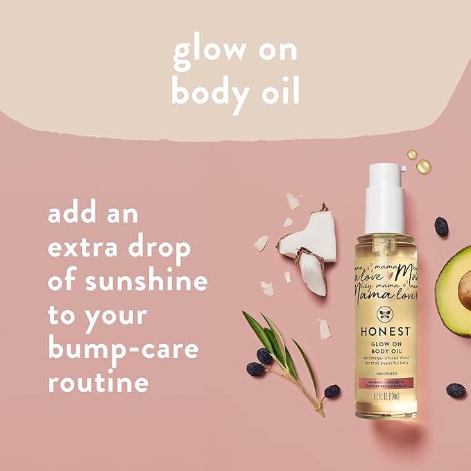 The Honest Company Honest Mama Body + Belly Bump Love Bundle | Moisturizing, Plant-Based Oil + Stretch Mark Butter Cream