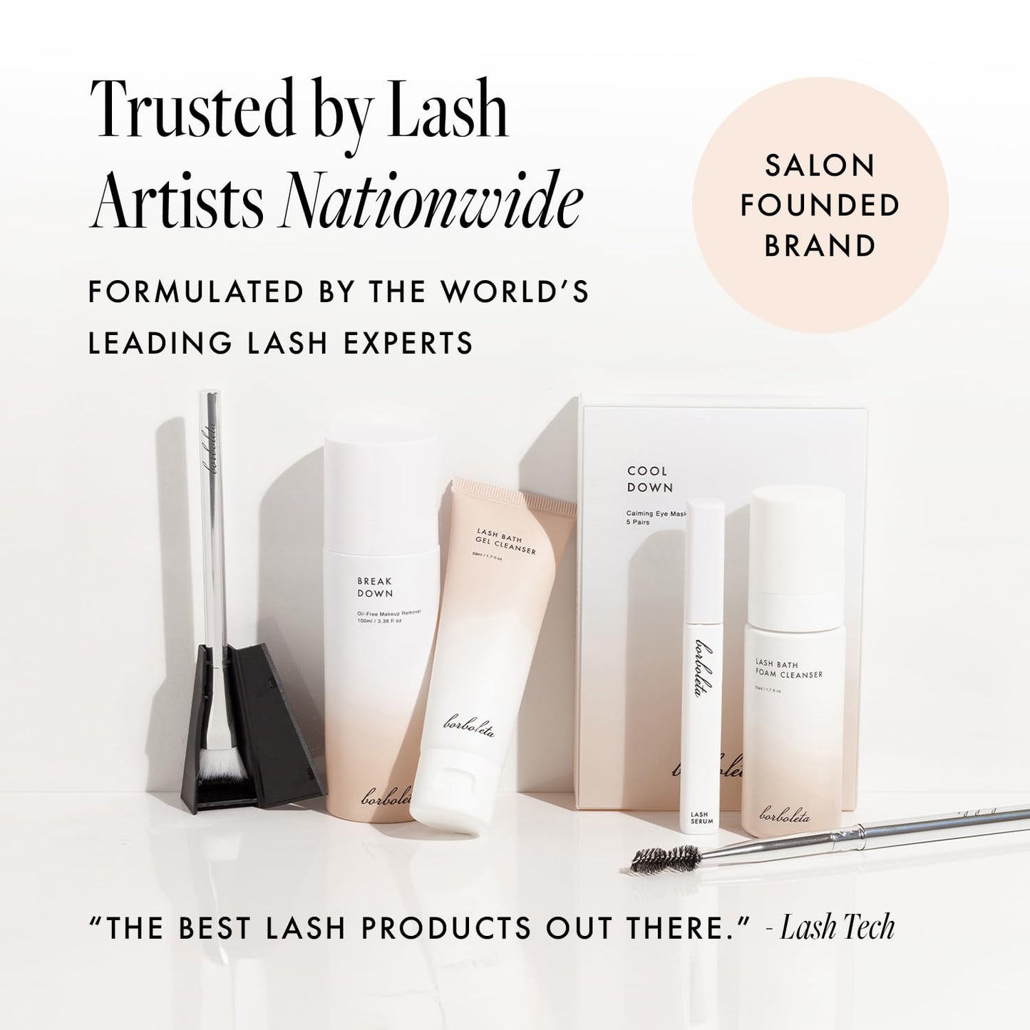 Borboleta Lash Serum, Eyelash Serum for Longer, Thicker, and Fuller Looking Natural Eyelashes, (Full Size, 3 Month Supply)