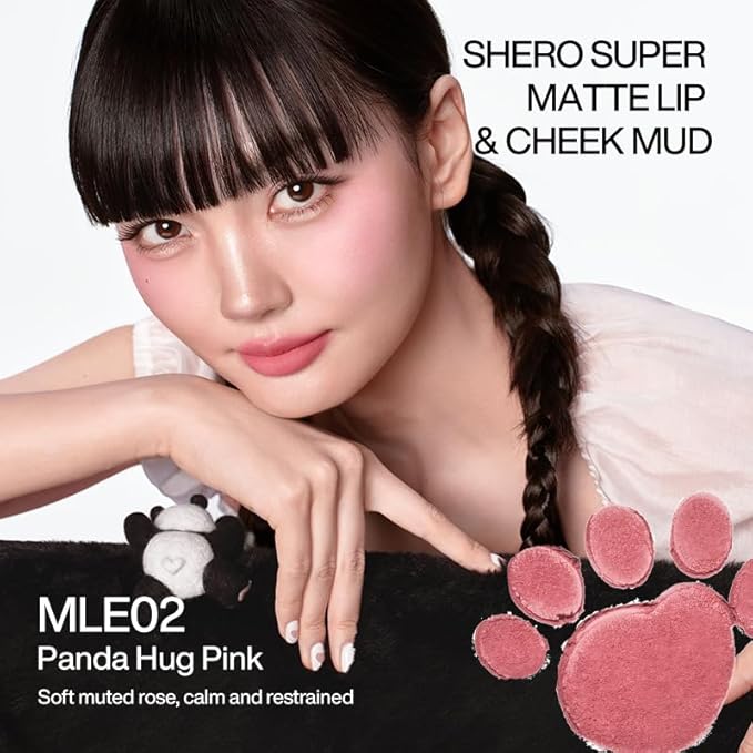 INTO YOU x M.Lan Panda The Color Mixer Set Limited Edition - 7 pieces Makeup Box Sets, Matte Lipstick + Canned Lip Mud + Blush & Highlight Duo + Cushion Foundation + Gift Bundle, L01 Set