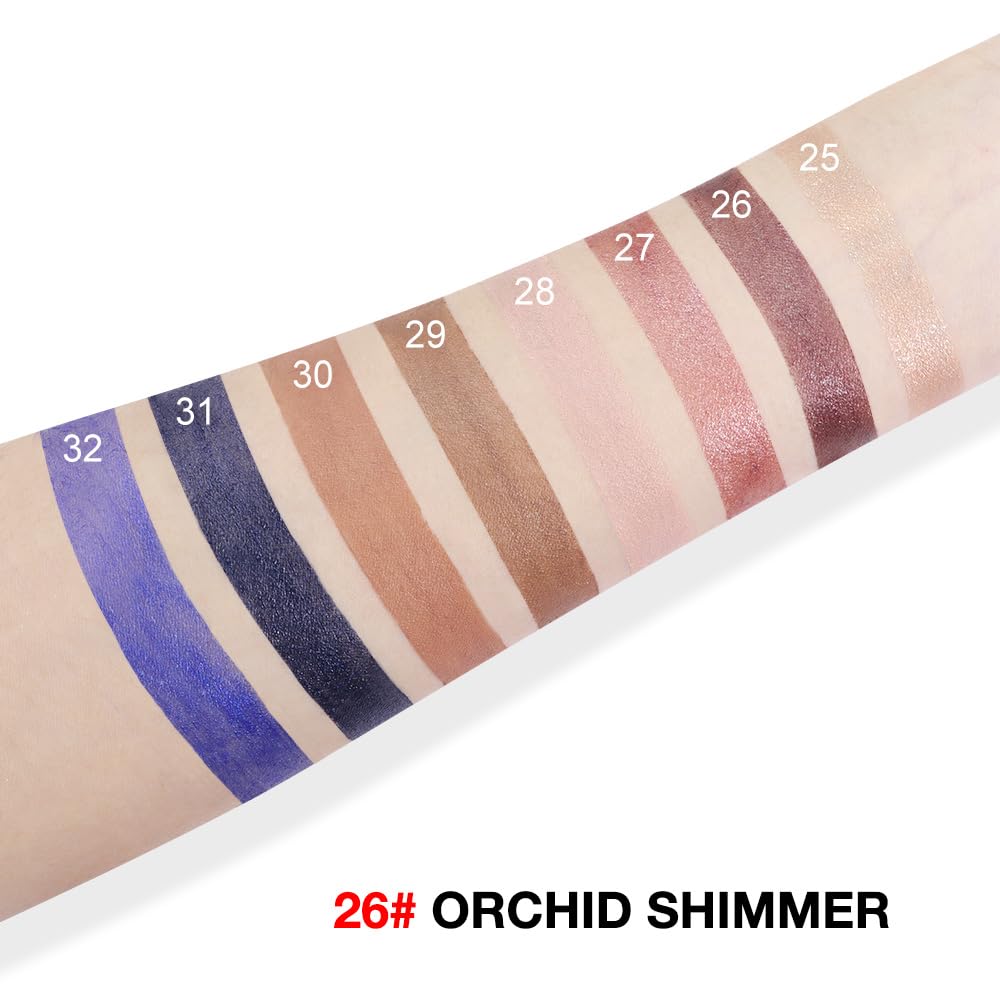 evpct Orchid Shimmer Cream Eye Shadow Brightener Sticks Set for Eyes, Orchid Shimmery Matte Pencil Eye shadow Applicator Stick Pen Palette Makeup Waterproof sombras en crema para ojos 26#