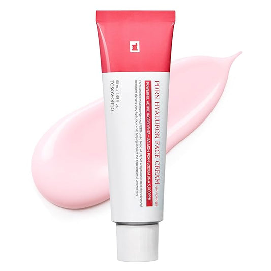 TOSOWOONG PDRN Hyaluron Face Cream, 5,000ppm Salmon DNA, Niacinamide, Hyaluronic Acid and Panthenol Moisturizer for Hydrating & Firming, Uneven Skin Tone Care, Korean Skincare, 50ml / 1.69 fl. oz.