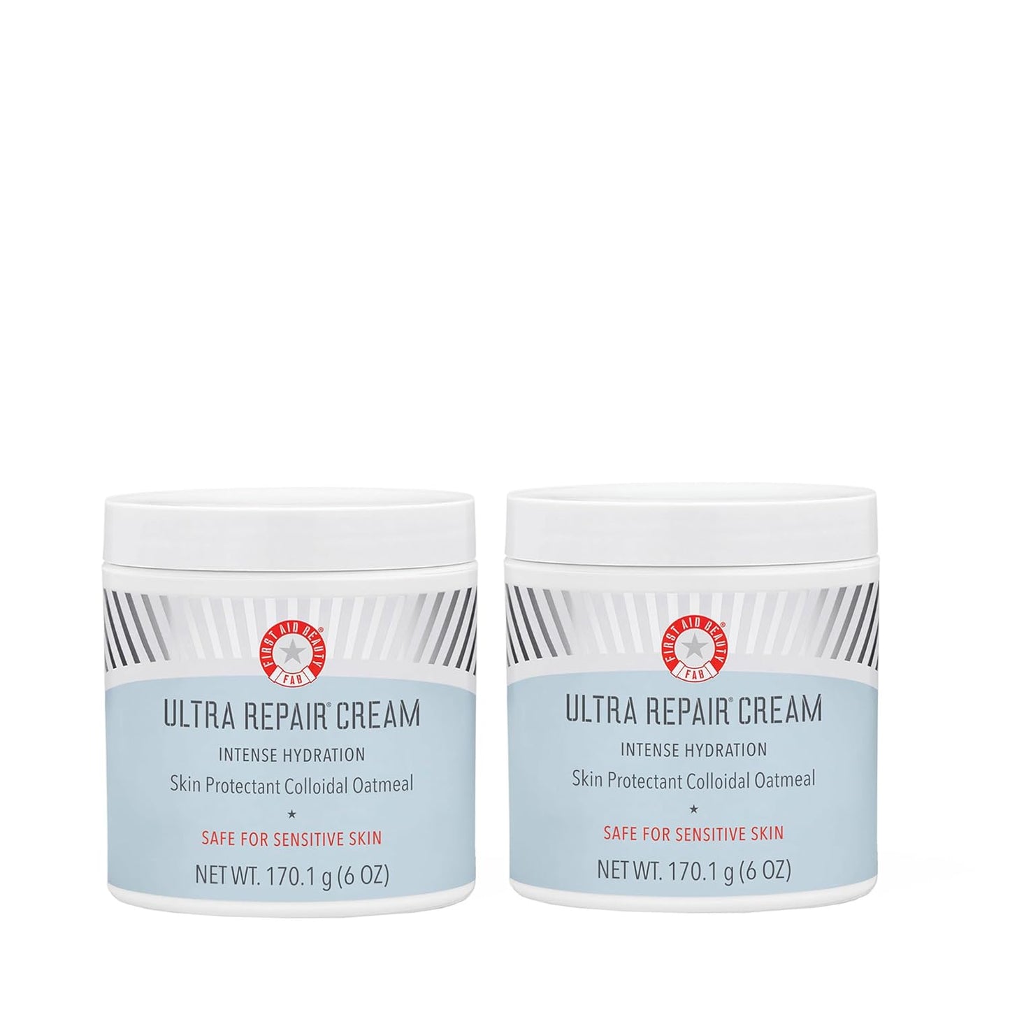 First Aid Beauty - Ultra Repair Cream, Intense Hydration Whipped Colloidal Oatmeal, Clinically Proven to Strengthen Skin Barrier in 7 Days + Helps Relieve Eczema, Luxury Moisturizer (6oz, 2ct)