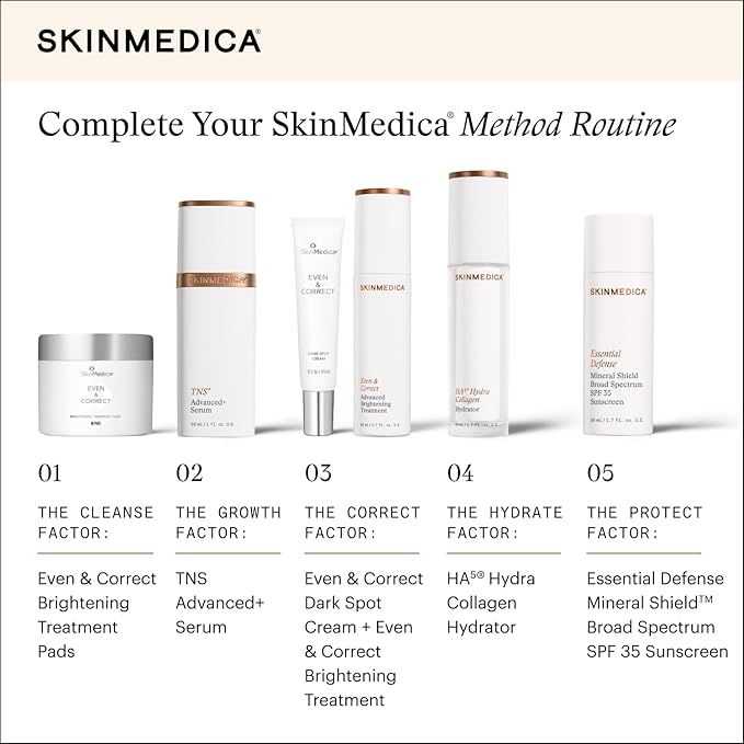 SkinMedica Even & Correct Advanced Brightening Treatment Face Serum (NEW PACKAGING), Addresses the Appearance of Dark Spots, Hyperpigmentation & Melasma for Aging Skin,1.7 Fl Oz