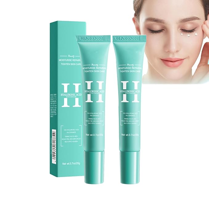 2 PCS Hyaluronic Acid Repair Eye Cream for Dark Circles,Bags Under and Puffiness,Eye Wrinkle Firming Cream Moisturise Repairing Thghten Eye Skin Care