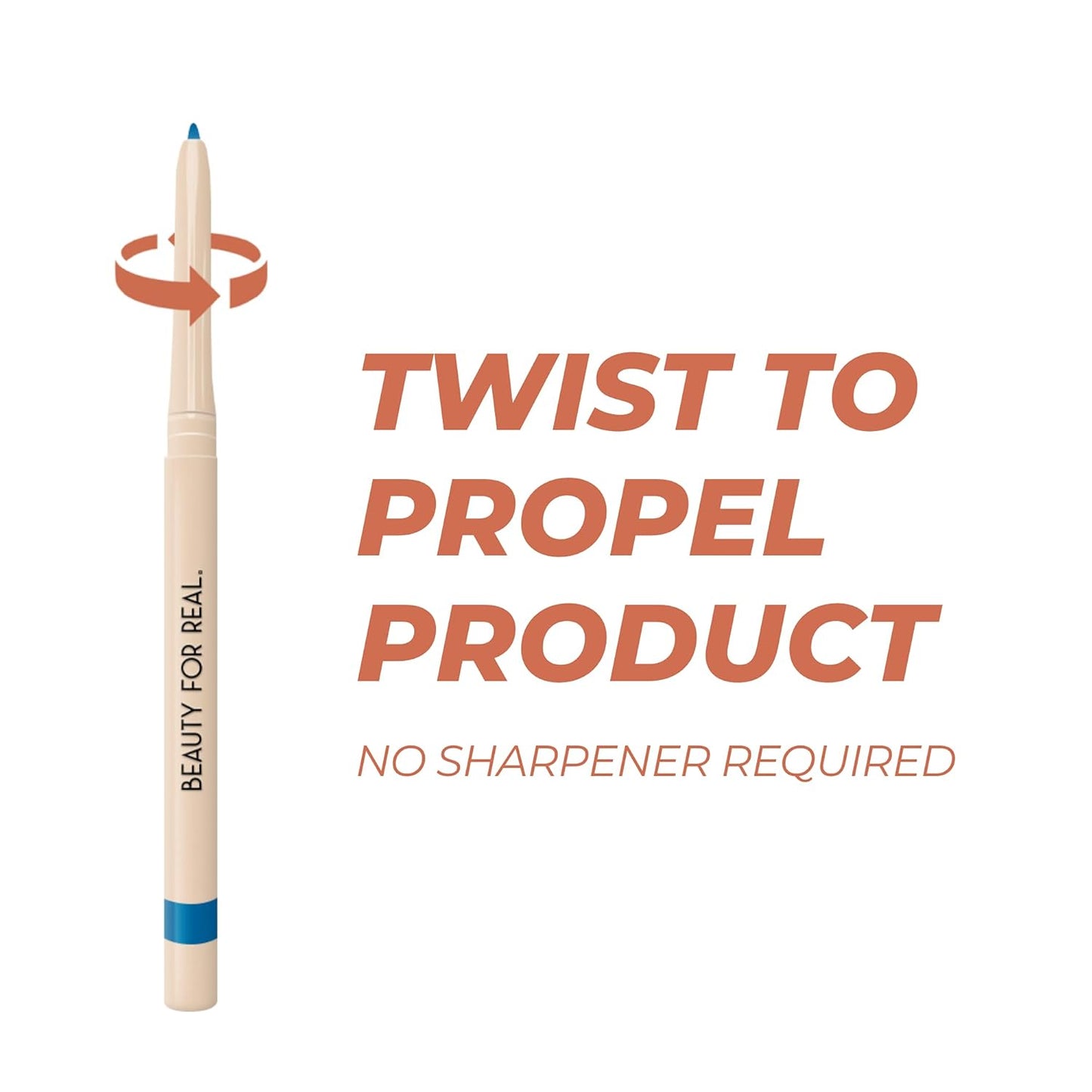 Beauty For Real I-Line 24-7 Eyeliner, Peacock - Rich, Brilliant Blue - Long-Wearing, Waterproof Gel Formula - Safe for Sensitive Eyes & Contact Lens Wearers - 0.01 oz