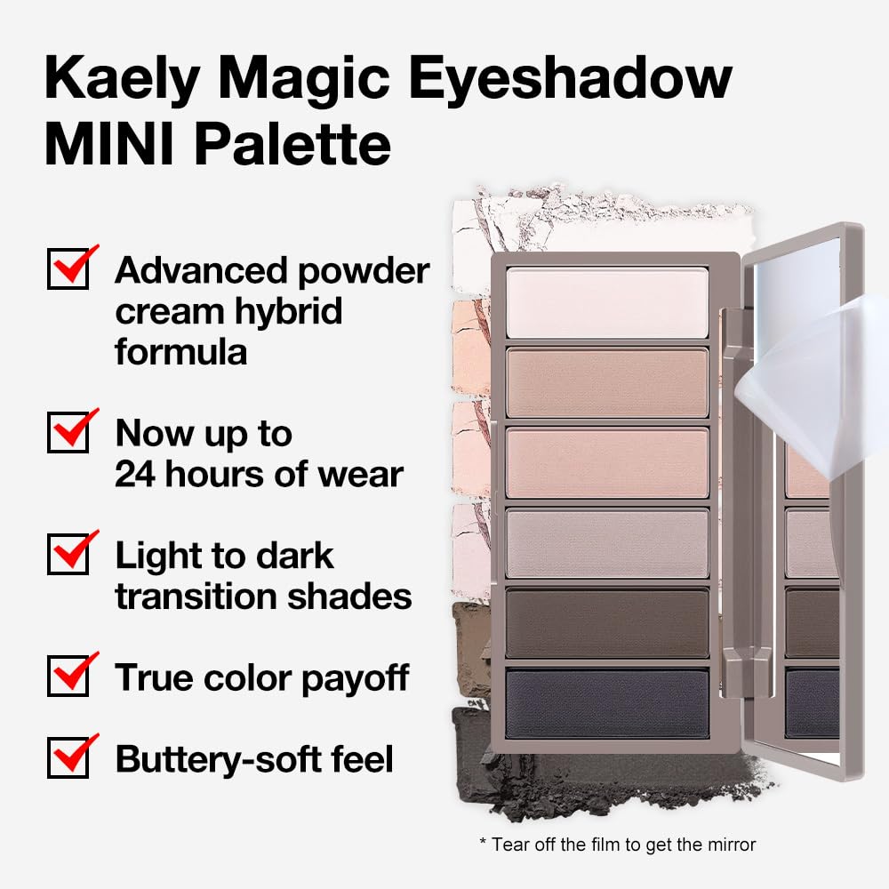 Kaely 6 Color Mini Nude Eyeshadow Palette Makeup, Highly Pigmented Eye Shadow Palette Waterproof, Natural Matte Eye Shadow Palette, paleta de sombras de ojos, Vegan & Cruelty-free, 01