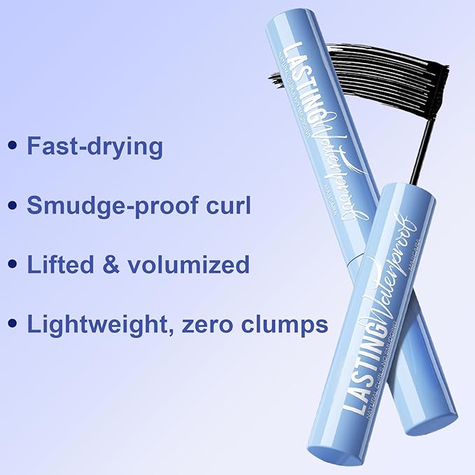 2PCS Black Mascara for Fine Short Lashes & Older Women – Smudge-Proof, Clump-Free, Natural Curling, Ultra-Fine Brush Take Care Of Every Tiny Eyelash, Quick-Drying, Easy Removal