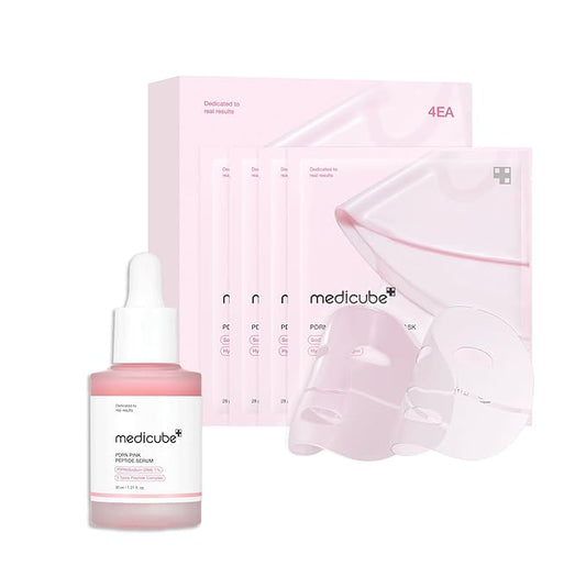 medicube Salmon DNA PDRN Duo for Beginner: Salmon DNA PDRN pink collagen jelly gel mask (4ea) and Salmon DNA PDRN Pink Peptide Serum, Pink glow serum | Holiday Stocking Stuffers