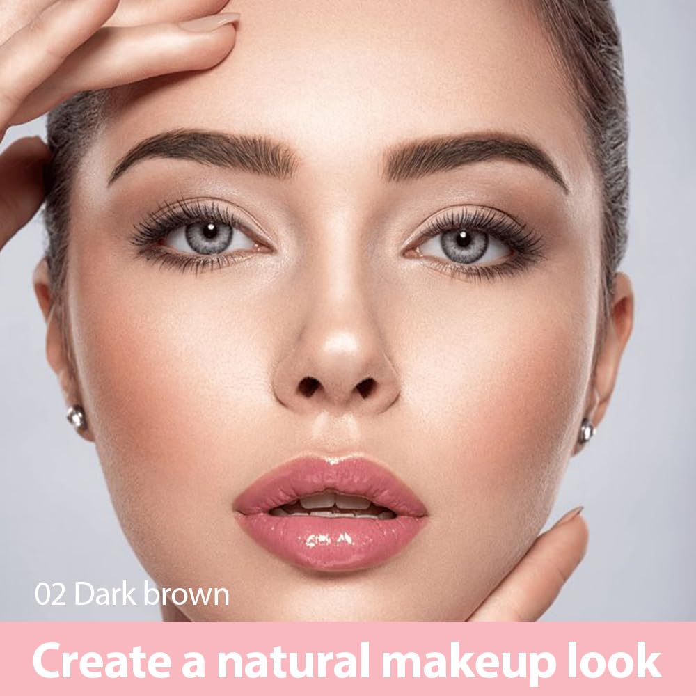 evpct 1Pcs Dark Brown Magic Microblading Dual-Ended Eyebrow Contouring Pen Brow Pencil, with 4 Brush Micro-Fork-Tips Applicator and Precise Brush-Tip, Hair Like Strokes, Dual-ended Eyebrow Brush