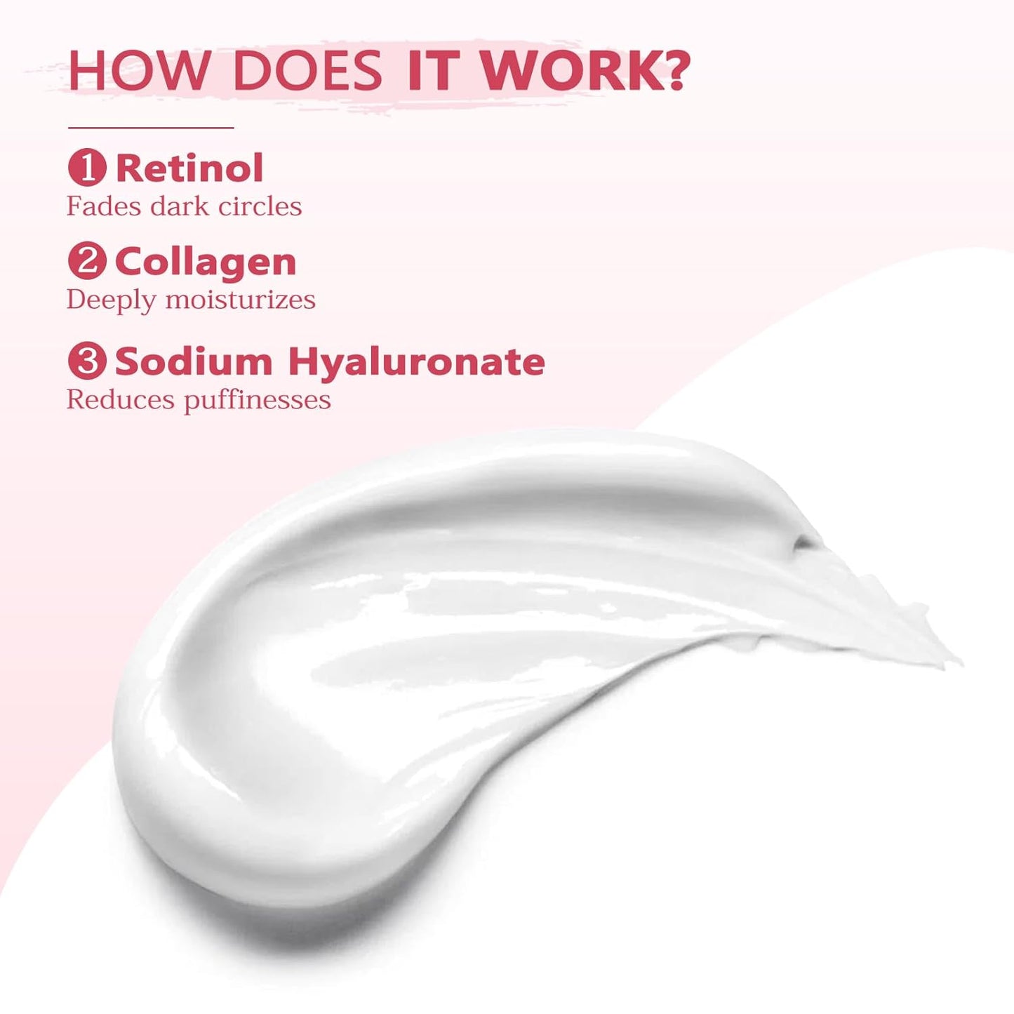 Retinol Eye Cream for Dark Circles: Anti-Wrinkle Eye Cream with Hyaluronic Acid - Reduce Under Eye Bags