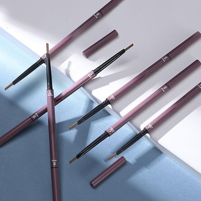 6 Pcs Light Brown Eyebrow Pencils for Women,with Spoolie Brush,Eyebrow Pencil Soft Textured,Waterproof Sweat-proof for Fills in Sparse Areas and Gaps Create a Natural Eye Brow,Vegan & Cruelty-Free