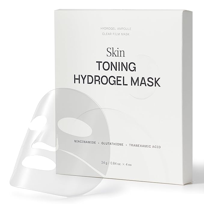 HAPA KRISTIN Hydrogel Face Mask, Korean Sheet Mask with Niacinamide & Vitamin C, Glass Skin, Pack of 4, Second-Skin Fit, Moisturizing, for Dark Spots & Hyperpigmentation, Hydration
