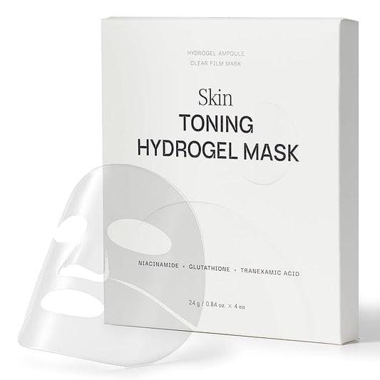 HAPA KRISTIN Hydrogel Face Mask, Korean Sheet Mask with Niacinamide & Vitamin C, Glass Skin, Pack of 4, Second-Skin Fit, Moisturizing, for Dark Spots & Hyperpigmentation, Hydration